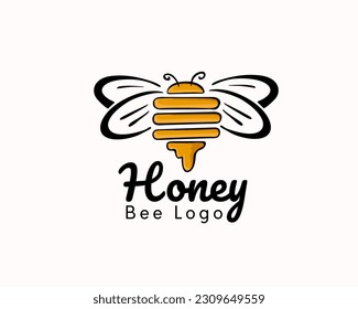 bees with melted hive bodies art logo symbol template illustration inspiration