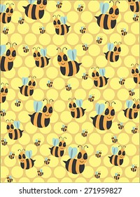 Bees on honey cells