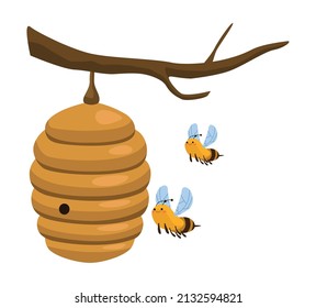 bees on honeycomb nature scene