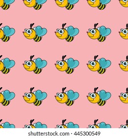 bees seamless pattern - Illustration