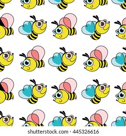 bees seamless pattern - Illustration