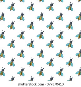 Bees seamless pattern vector