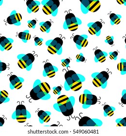 Bees seamless pattern. Seamless vector pattern with bees 