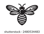 Bees of silhouette Icon Set Vector Design
