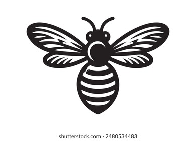 Bees of silhouette Icon Set Vector Design