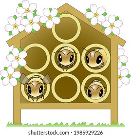 Bees Taking off from the Hive