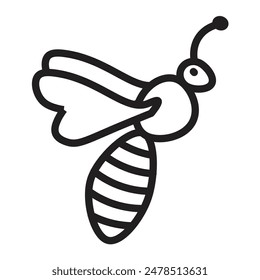 Bees Vector Line Icon Design