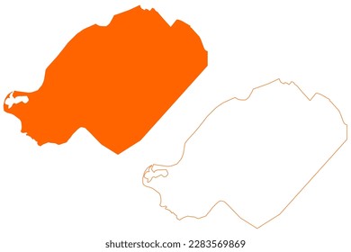 Beesel municipality (Kingdom of the Netherlands, Holland, Limburg province) map vector illustration, scribble sketch Bezel map