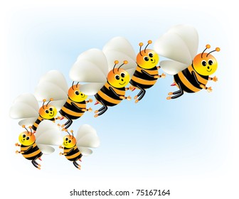 Bees-follow the leader