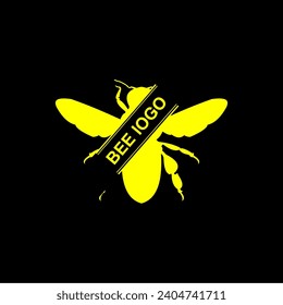 a bee-shaped logo design combined with words. very suitable for honey brands and beekeeping.