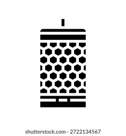 Bienenwachs Kerze Glyphe Symbol Vektor. Kerzenzeichen aus Bienenwachs. einzelne Symbolgrafik