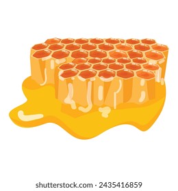 Beeswax with honey comb icon cartoon vector. Organic nutrition. Sweet dessert