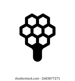 Cera de abejas. Icono de Vector de trazo delineado con detalles rellenos de negro.