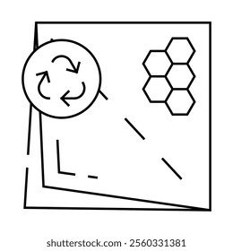beeswax paper zero waste line icon vector. beeswax paper zero waste sign. isolated contour symbol black illustration