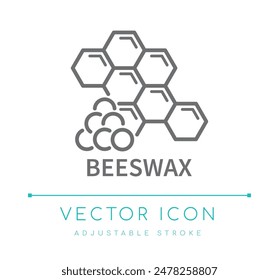 Icono de línea de Vector de cera de abejas, Icono de línea de Vector de fabricación de velas