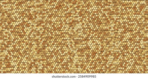 Beeswax-Inspired Geometric Design in Gold: Warm-Toned Hexagonal Texture with Depth