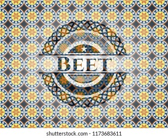 Beet arabesque style emblem. arabic decoration.