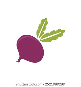 Beterraba ou Bits - Modelo de ilustração de logotipo de vetor de ícone vegetal