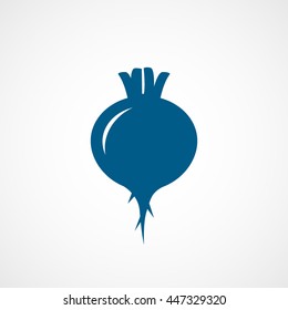 Beet Blue Flat Icon On White Background