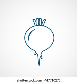 Beet Blue Line Icon On White Background