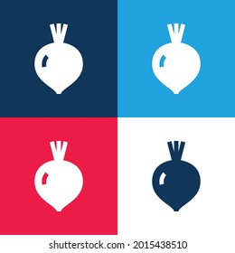 Beet blue and red four color minimal icon set