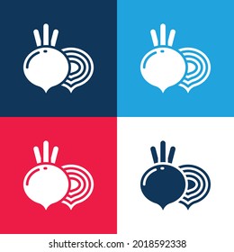 Beet blue and red four color minimal icon set