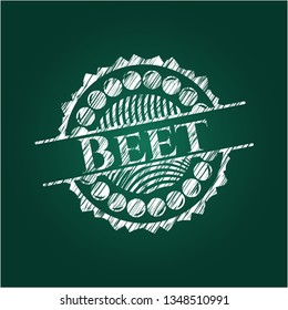 Beet chalk emblem written on a blackboard