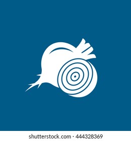 Beet Flat Icon On Blue Background