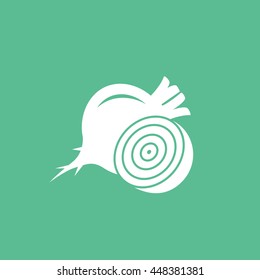 Beet Flat Icon On Green Background