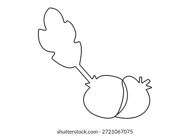 Ícone de comida de beterraba desenho contínuo de uma linha e estilo minimalista isolar delinear ilustração vetorial