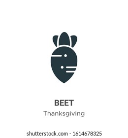 Beet glyph icon vector on white background. Flat vector beet icon symbol sign from modern thanksgiving collection for mobile concept and web apps design.