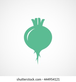 Beet Green Flat Icon On White Background