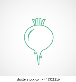 Beet Green Line Icon On White Background
