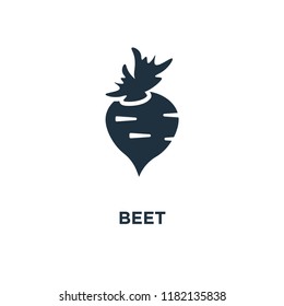 Beet icon. Black filled vector illustration. Beet symbol on white background. Can be used in web and mobile.