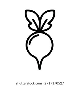Ícone de beterraba desenhando com raiz vegetal. Ingrediente de alimento fresco, símbolo de dieta e conceito de ilustração de cultura cultivada. Símbolo de nutrição e vegetariano orgânico saudável