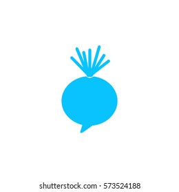 Beet icon flat. Blue pictogram on white background. Vector illustration symbol