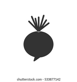 Beet icon flat. Illustration isolated on white background. Vector grey sign symbol