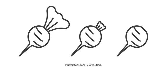 Beet icon outline. Isolated in white. Beetroot logo. symbol, illustration vector. eps 10