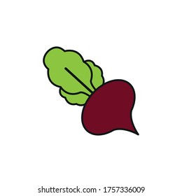Beet icon. Simple flat vector illustration on a white background.