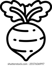 Beet Icon. Thin Line Beet Icon
