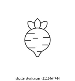 beet icon vector. Linear style sign for mobile concept and web design. beet symbol illustration. Beetroot Icon food vegetables outlined