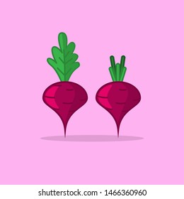 beet icons in cartoon style. Vector illustration for design and web.