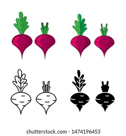 beet icons. Vector illustration for design and web.