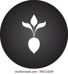 Beet isolated  simple icon on round background