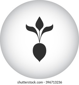 Beet isolated  simple icon on round background