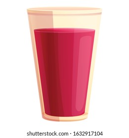 Beet juice glass icon. Cartoon of beet juice glass vector icon for web design isolated on white background