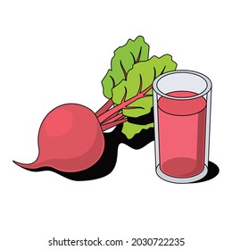 Beet juice. Vector 3d sketch line isometric, color icon illustration, flat style. Creative design idea and elements for infographics and website.