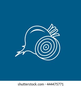Beet Line Icon On Blue Background