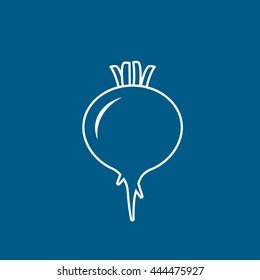 Beet Line Icon On Blue Background