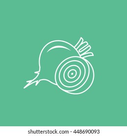 Beet Line Icon On Green Background